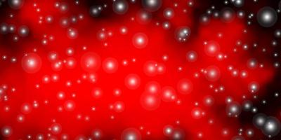 Dark Red vector background with colorful stars. Shining colorful illustration with small and big stars. Best design for your ad, poster, banner.