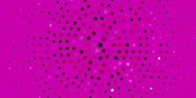 plantilla de vector rosa claro con estrellas de neón. Ilustración colorida brillante con estrellas grandes y pequeñas. patrón para anuncios de año nuevo, folletos.