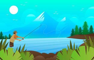 Summer Fishing Background vector
