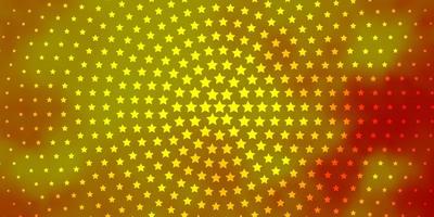 Fondo de vector naranja claro con estrellas de colores. Ilustración colorida en estilo abstracto con estrellas de degradado. patrón para anuncios de año nuevo, folletos.