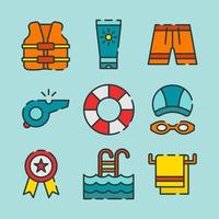 iconos de kit de natación vector