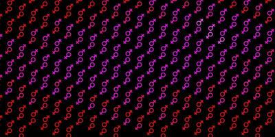 Dark Pink vector pattern with feminism elements.