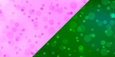 Vector background with circles, stars. Abstract design in gradient style with bubbles, stars. Pattern for trendy fabric, wallpapers.
