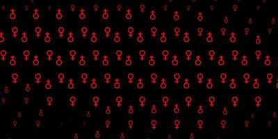 Light Red vector backdrop with woman's power symbols.