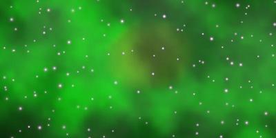 diseño vectorial de color verde oscuro, amarillo con estrellas brillantes. ilustración decorativa con estrellas en plantilla abstracta. patrón para envolver regalos. vector