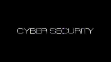 Cyber-Sicherheit goldener Text mit leicht leuchtendem Effekt, isoliert mit Alpha-Kanal-Quicktime-Prores 4444-Codierung. 4k 3D Seamless Loop Cyber Security Gold-Lichteffekt-Video-Cover für Overlay-Filmmaterial. video