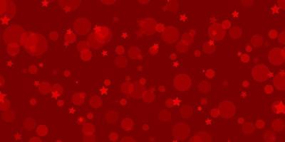 Light Red vector background with circles, stars. Abstract design in gradient style with bubbles, stars. Pattern for trendy fabric, wallpapers.