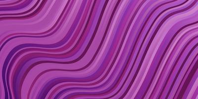 Light Purple, Pink vector template with curved lines. Colorful abstract illustration with gradient curves. Pattern for websites, landing pages.