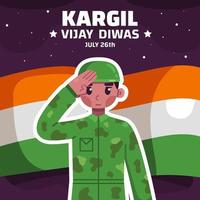 Kargil Vijay Diwas Illustrations vector