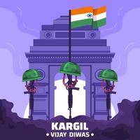 Kargil Vijay Diwas Illustrations vector