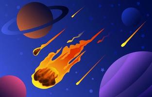 Falling Meteor in Outer Space vector