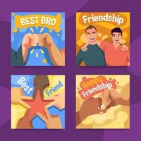 Appreciation For Best Friendship Card Template vector