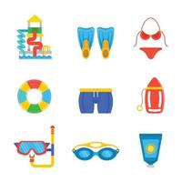 conjunto de iconos de natación