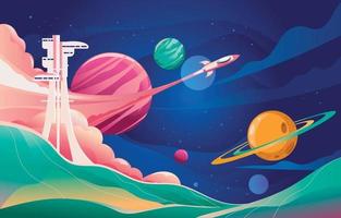 Beautiful Background in Outer Space vector