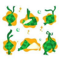 conjunto de iconos de ketupat vector