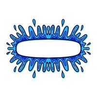 banner de salpicaduras azul doodle vector