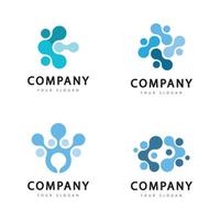 Molecule template logo design vector icon