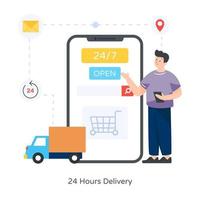 24 Hours Delivery vector