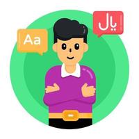 Translator Person with Bubbles vector