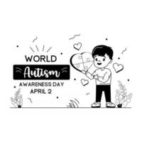 emociones del día del autismo vector