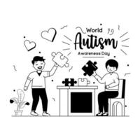 rompecabezas de concienciación sobre el autismo vector