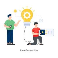 Idea Generation Bulb vector