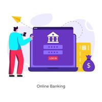 aplicación de banca en línea vector