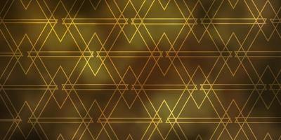 Yellow brown vector backdrop with lines, triangles.