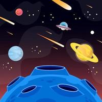 Outer Space UFO Background vector