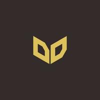 Plantilla de diseños de logotipo inicial de letra dd logo con fondo dorado y negro vector