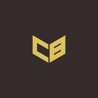 CB Logo Letter Initial Logo Designs Template with Gold and Black Background vector