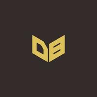 Plantilla de diseños de logotipo inicial de letra db logo con fondo dorado y negro vector