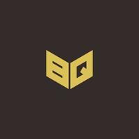 BQ Logo Letter Initial Logo Designs Template with Gold and Black Background
