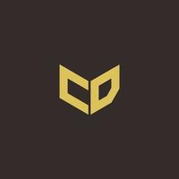 CD Logo Letter Initial Logo Designs Template with Gold and Black Background vector