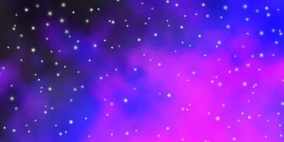 Fondo de vector púrpura, rosa oscuro con estrellas de colores. colorida ilustración en estilo abstracto con estrellas de degradado. patrón para sitios web, páginas de destino.