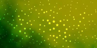 diseño vectorial de color verde oscuro, amarillo con estrellas brillantes. Ilustración abstracta geométrica moderna con estrellas. patrón para anuncios de año nuevo, folletos. vector