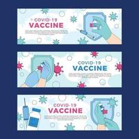 Corona Virus Vaccine Banner Set vector