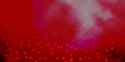 Dark Pink, Red vector pattern with abstract stars. Shining colorful illustration with small and big stars. Best design for your ad, poster, banner.