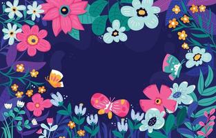 Blooming Flowers Background vector