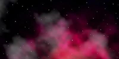 plantilla de vector de color rosa oscuro con estrellas de neón. Ilustración colorida brillante con estrellas grandes y pequeñas. patrón para sitios web, páginas de destino.