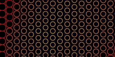 Dark Orange vector background with circles. Abstract decorative design in gradient style with bubbles. New template for your brand book.