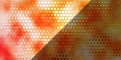 Light Orange vector template with circles. Illustration with set of shining colorful abstract spheres. New template for your brand book.