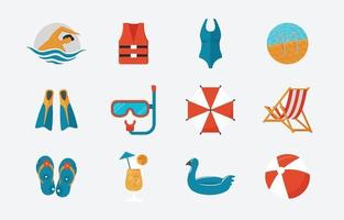 Swimming Pool Party in Summer Icon vector