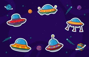 Colorful UFO Background vector