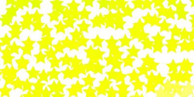 patrón de vector verde claro, amarillo con estrellas abstractas. Ilustración colorida con estrellas de degradado abstracto. tema para teléfonos celulares.