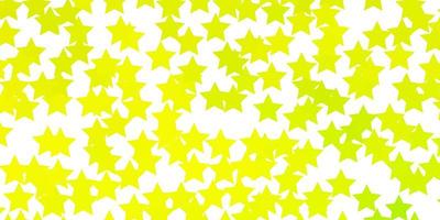 Light Green, Yellow vector pattern with abstract stars. Modern geometric abstract illustration with stars. Best design for your ad, poster, banner.