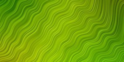 textura de vector verde claro, amarillo con curvas. muestra brillante con formas y líneas curvas de colores. plantilla para su diseño de interfaz de usuario.