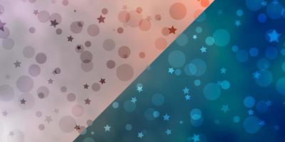 Vector template with circles, stars. Abstract illustration with colorful shapes of circles, stars. Pattern for design of fabric, wallpapers.