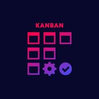 Kanban lean method, project management vector icon