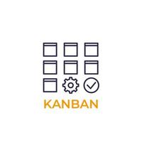 icono de línea del método kanban lean vector